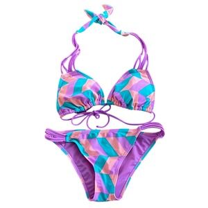Gossip Womens Purple Teal‎ Bikini Large/D Cup